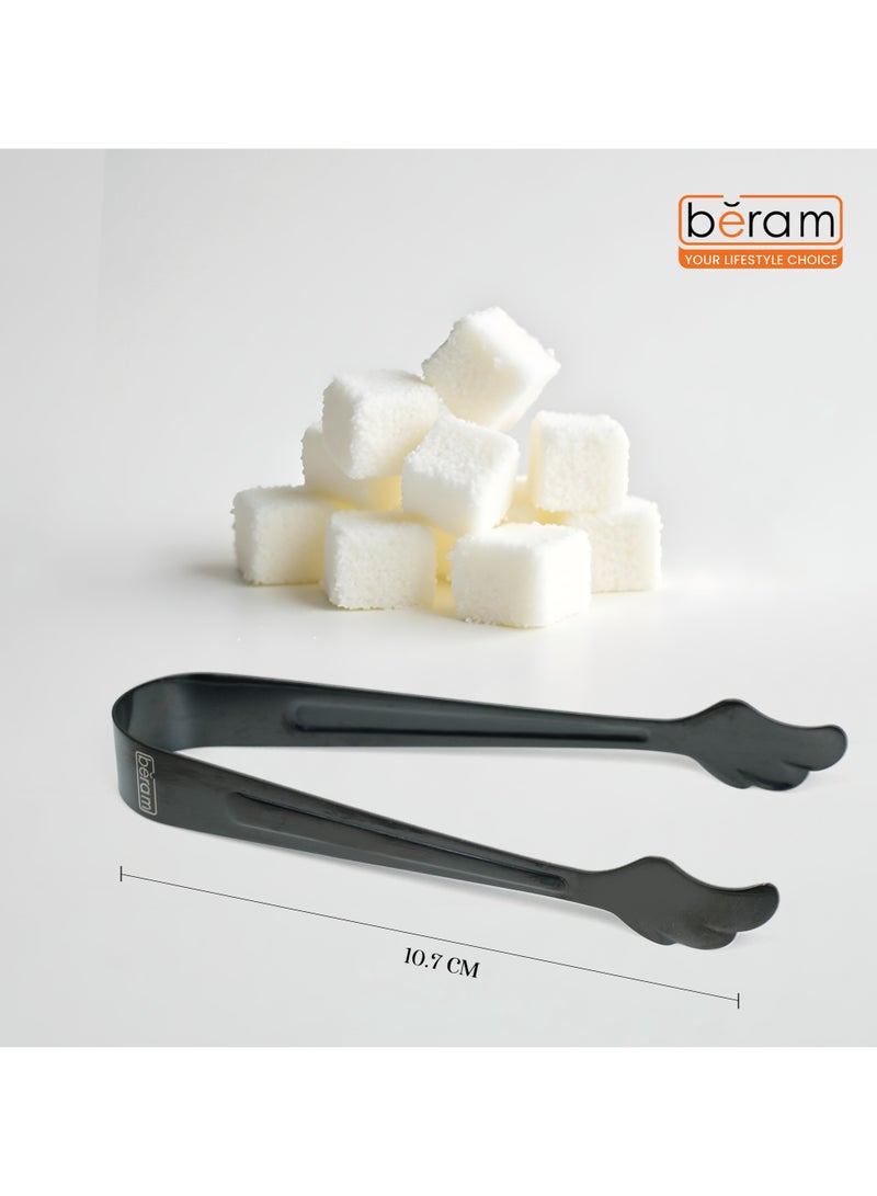 بيرام ملقط سكر بيرام، تصميم رأس صدفة ورقية، فولاذ مقاوم للصدأ 304 ممتاز، ملقط ثلج صغير، ملقط مطبخ، ملقط للاستخدام اليومي، ملقط خبز (4، أسود) - Image 5