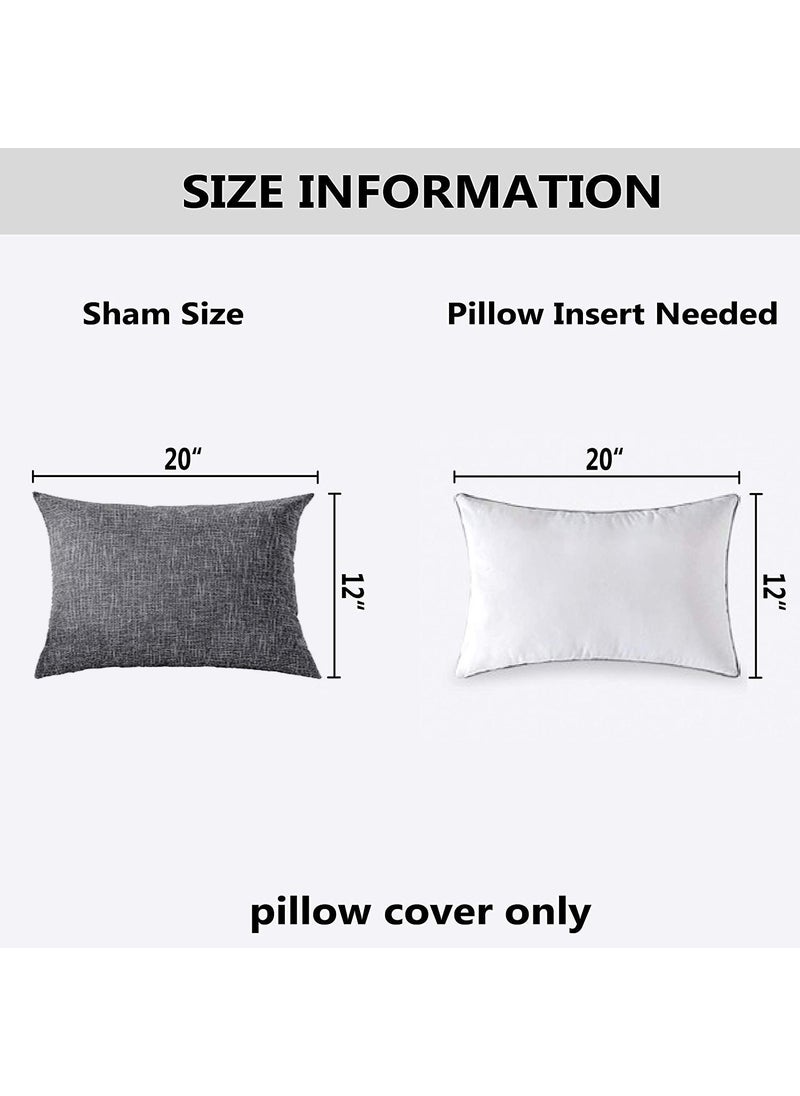 K KEVIN TEXTILE Kevin Textile Set of 2 Lumbar Throw Pillow Covers  Linen Soft Couch Cushion Case  Decorative Linen Soft Pillowcase for Chair Sofa  12x20 Inch/30x50 cm (Dark Grey)  - Image 4