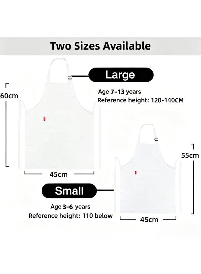 Kids Apron and Chef Hat Set with Sleeves, Adjustable Children Kitchen Apron with Pockets for Cooking, Baking & Painting, 3-Piece Set for Boys & Girls (Ages 3-13, Multiple Sizes) - Image 4