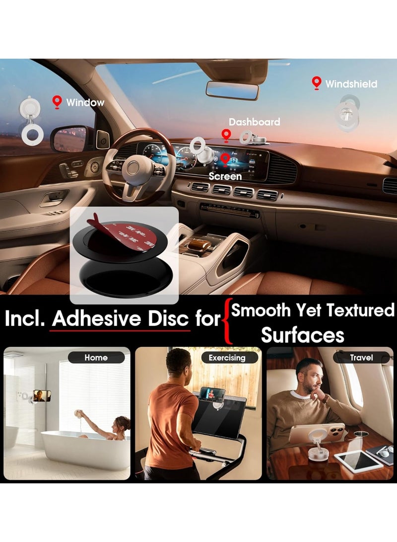 حامل هاتف سيارة مغناطيسي قوي لمغناطيس MagSafe مع كوب شفط فائق القوة 360° لحمل الهاتف لمركبتك - ملحقات للآيفون 16 15 14 13 12 وأجهزة الأندرويد - Image 2