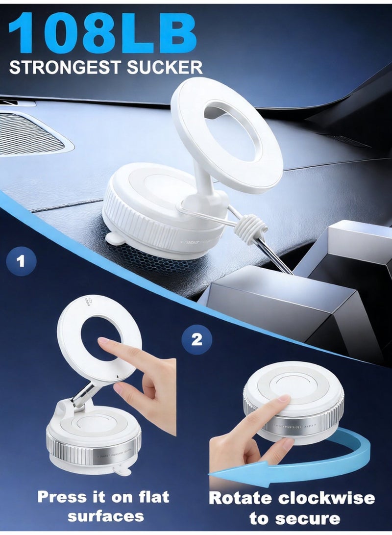Car Phone Holder for Magsafe 36KG Strongest Suction And 108lb Strongest Magnetic 360° Adjustable Car Phone Mount, Phone Holders for Your Car for iPhone16/15/14/13 Series, Android and All Smartphones - Image 4