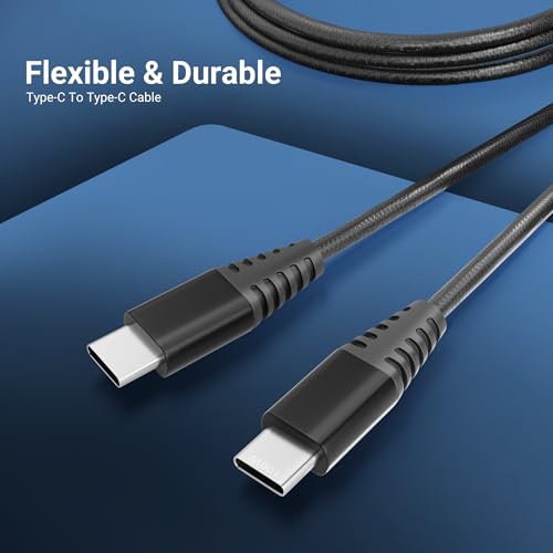 Basesailor 100W USB C to Type C Nylon Braided Charger Cable [6 months WARRANTY] Fast Charging Cable Compatible for iPhone,Samsung,Oneplus,Nothing & Other Devices, High Speed Data Cable(Black) - Image 4