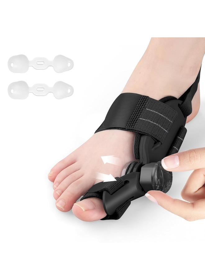 Bunion Corrector for Women & Men Big Toe - Adjustable Bunion Fix with Big Toe Separator for Toes Alignment - Orthopedic Bunions Splint with Straightener for Pain Relief(Black) - Image 1