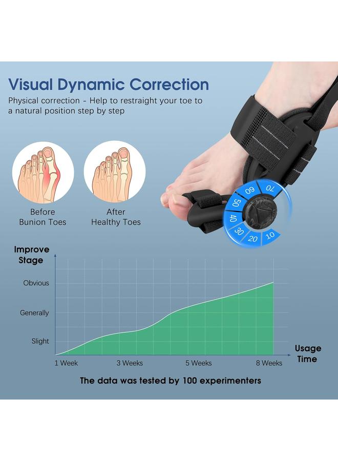 Bunion Corrector for Women & Men Big Toe - Adjustable Bunion Fix with Big Toe Separator for Toes Alignment - Orthopedic Bunions Splint with Straightener for Pain Relief(Black) - Image 4