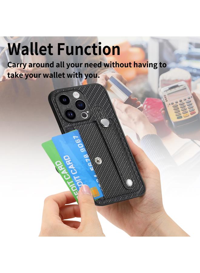 S-TOP Case For iPhone 15 Wristband Kickstand Card Wallet Back Phone Case with Tool Knife - Image 3