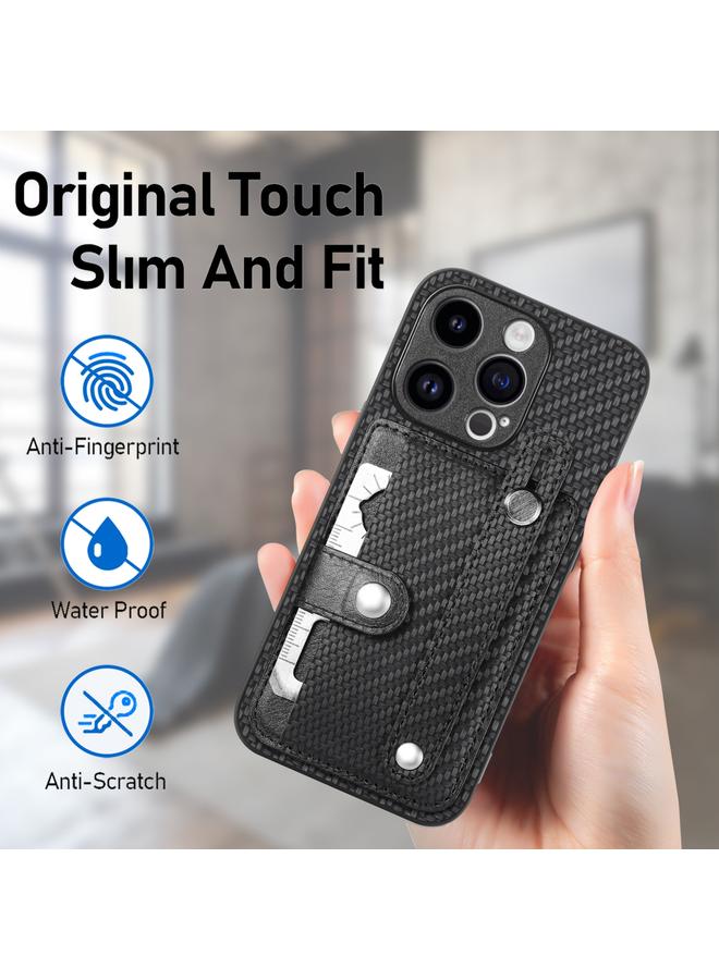 S-TOP Case For iPhone 15 Wristband Kickstand Card Wallet Back Phone Case with Tool Knife - Image 4