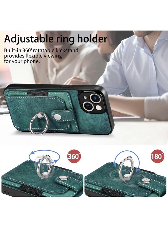 S-TOP Case For iPhone 12 mini Retro Skin-feel Ring Card Wallet Phone Case - Image 4