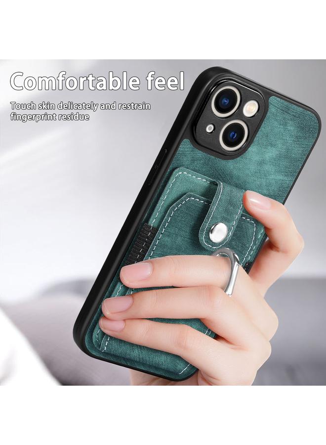 S-TOP Case For iPhone 12 mini Retro Skin-feel Ring Card Wallet Phone Case - Image 3