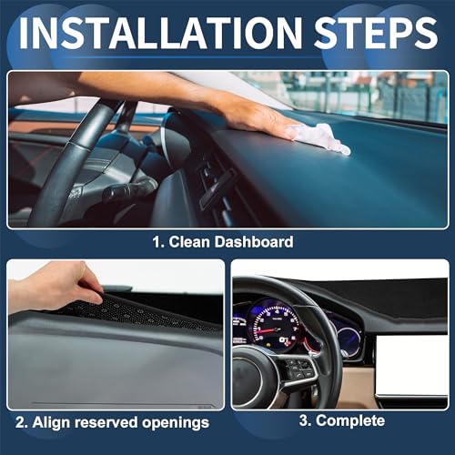 INFINAUTO Dash Cover, Center Console Non-Slip Dashboard Carpet Mat for Porsche Cayenne 2011-2015 Lower Configuration Polyester Black,1Pc - Image 4