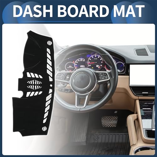 INFINAUTO Dash Cover, Center Console Non-Slip Dashboard Carpet Mat for Porsche Cayenne 2011-2015 Lower Configuration Polyester Black,1Pc - Image 2