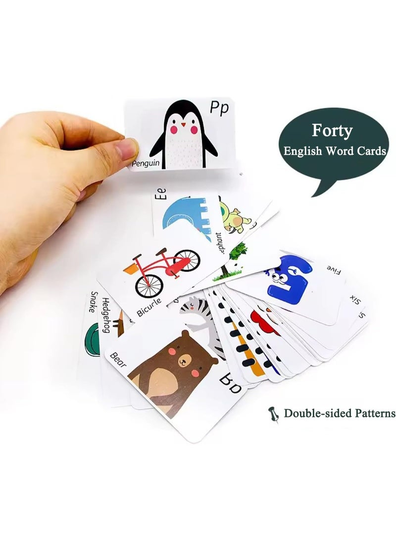 يونيكبيبي مجموعة 234 قطعة مكعبات حروف مغناطيسية، لعبة مونتيسوري تعليمية لتعلم الحروف الكبيرة والصغيرة مع سبورة مزدوجة الجانبين و40 بطاقة تعليمية، لعبة تعليمية STEM لتعلم القراءة والعد، حروف وأرقام مغناطيسية للأطفال، مستلزمات صفوف الروضة وتطوير مهارات مبكرة - Image 4