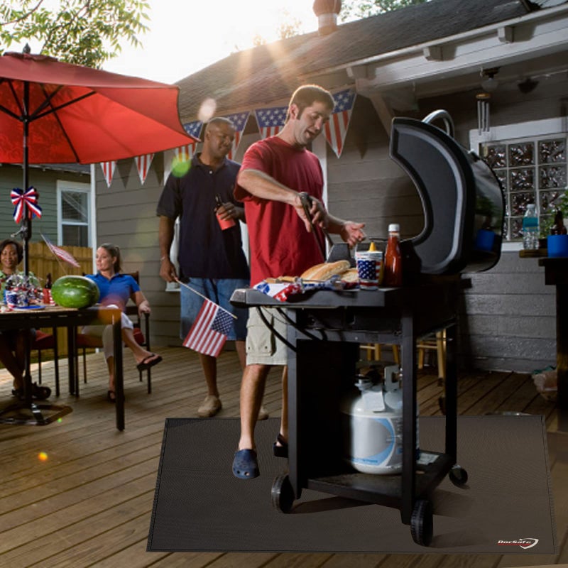 DocSafe 48 x 36 inches Under Grill Mat,Large 4 Layers Fire Pit Mat,Fireproof Mat Heat Insulated Protector for Deck,Patio,Grass,Smoker,BBQ,Reusable Oil-Proof and Waterproof Indoor Fireplace Pad - Image 4