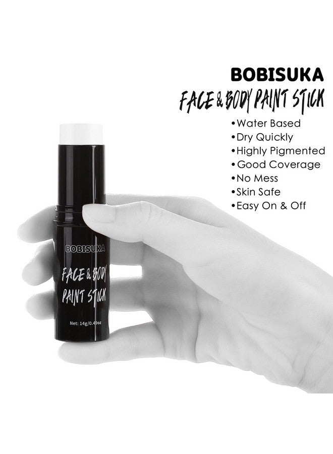 BOBISUKA White Face Body Paint Stick Eye Black Sticks For Football Baseball Softball Water Based Face Painting Kit Quick Drying Foundation Makeup For Halloween Clown Skeleton Skull Cosplay Sfx Costume - Image 2