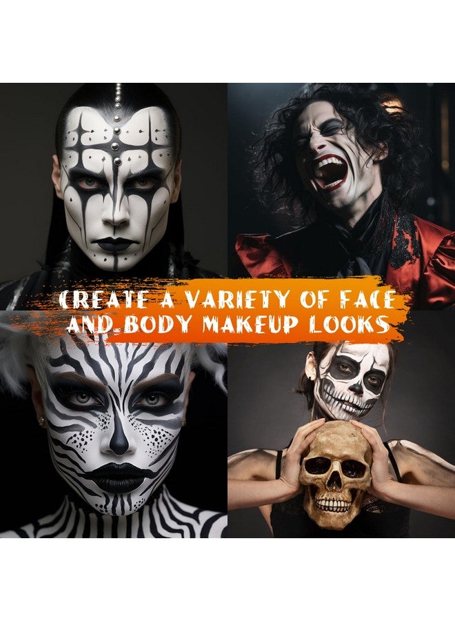 BOBISUKA White Face Body Paint Stick Eye Black Sticks For Football Baseball Softball Water Based Face Painting Kit Quick Drying Foundation Makeup For Halloween Clown Skeleton Skull Cosplay Sfx Costume - Image 5