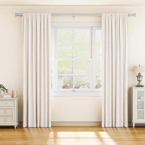YaFex Curtain Rods 2 Pack 32-118 Inch, Heavy Duty 1 Inch Curtain Rod, Silver Long Adjustable Window Treatment Rods,Modern Design, Easy Installation - Image 2
