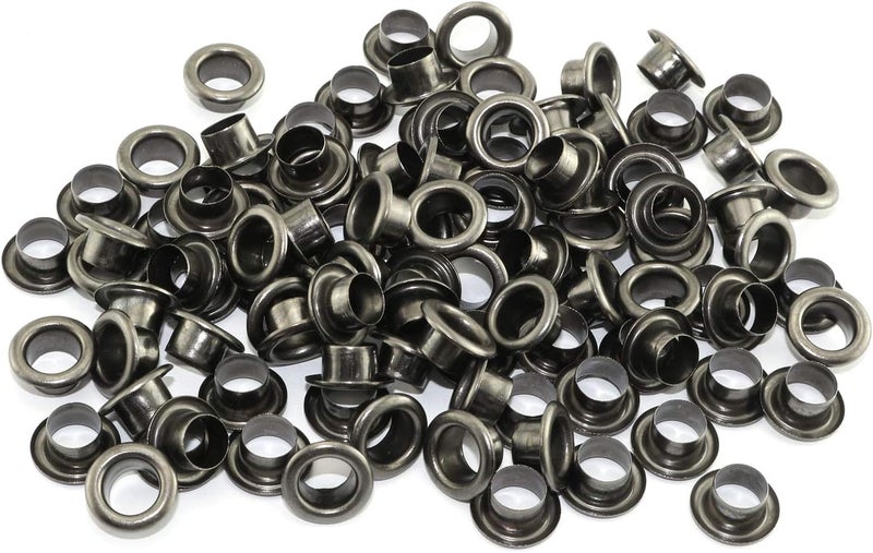RuiLing 100pcs 6mm Black Metal Eyelets Round Inner Hole Grommets DIY Rivet Leathercraft Accessories Air-Hole for Shoes Belt Bag Tag Clothes Scrapbook - Image 1