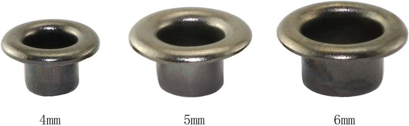 RuiLing 100pcs 6mm Black Metal Eyelets Round Inner Hole Grommets DIY Rivet Leathercraft Accessories Air-Hole for Shoes Belt Bag Tag Clothes Scrapbook - Image 2
