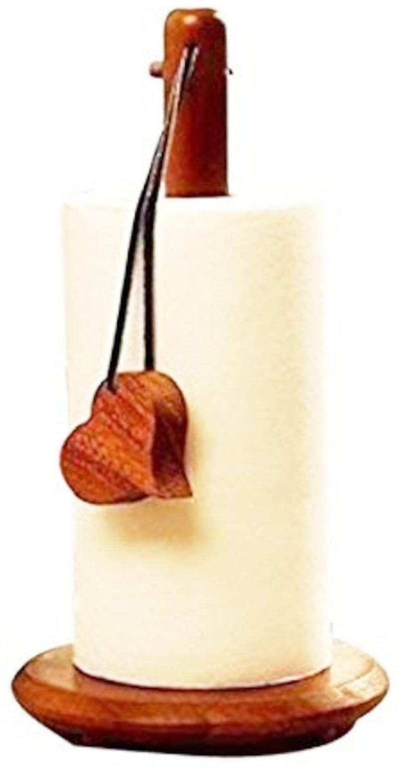 Purpledip Wooden Tissue Roll Paper Towel Holder Stand for Kitchen Bathroom (12518) - Image 2