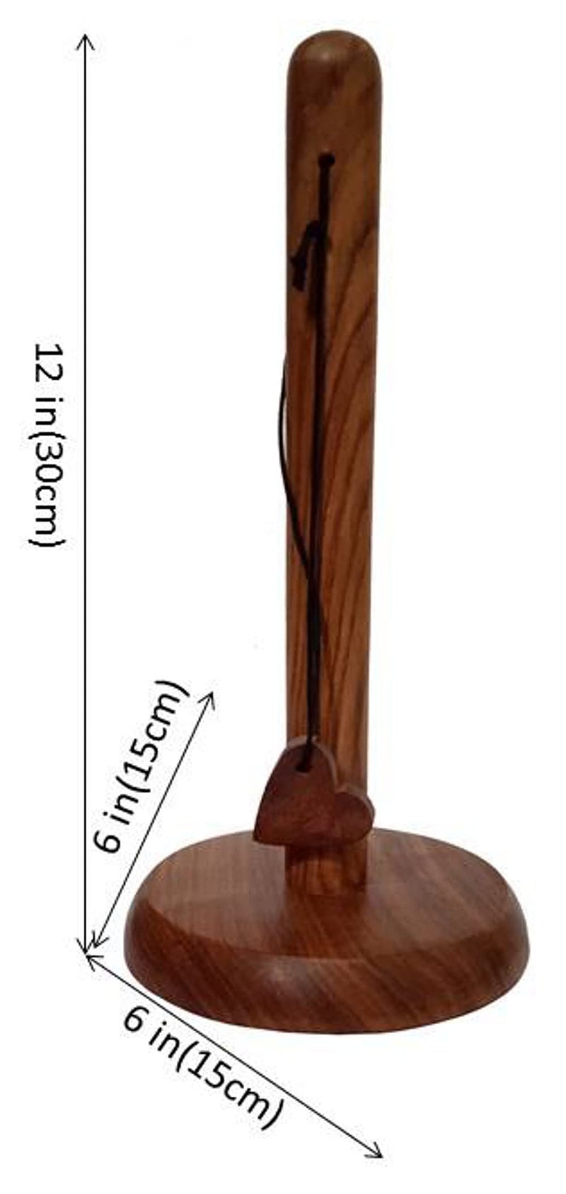 Purpledip Wooden Tissue Roll Paper Towel Holder Stand for Kitchen Bathroom (12518) - Image 5