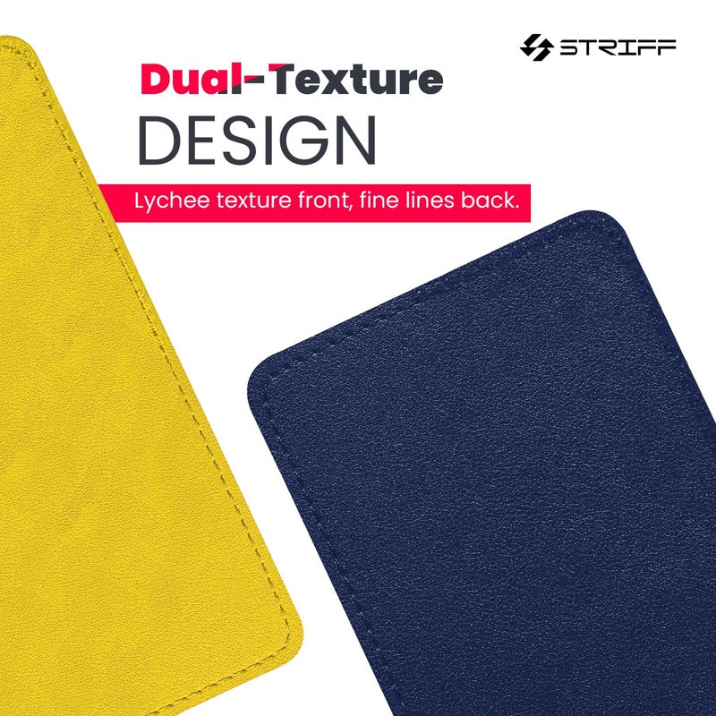 Striff حماية سطح المكتب، وسادة ماوس، حصيرة مكتب، حصيرة مكتب جلد PU غير قابلة للانزلاق، وسادة مكتب للكمبيوتر المحمول، وسادة كتابة مكتبية مقاومة للماء للمكتب والمنزل (أزرق) - Image 4