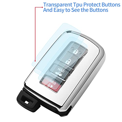 Tukellen توكيلين لغطاء مفتاح تويوتا، غلاف واقي ناعم خاص من TPU متوافق مع تندرا تاكوما سيكويا 4رانر هايلاندر RAV4 كامري كورولا أفالون - فضي - Image 4