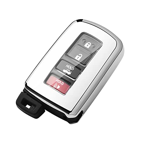 Tukellen توكيلين لغطاء مفتاح تويوتا، غلاف واقي ناعم خاص من TPU متوافق مع تندرا تاكوما سيكويا 4رانر هايلاندر RAV4 كامري كورولا أفالون - فضي - Image 1