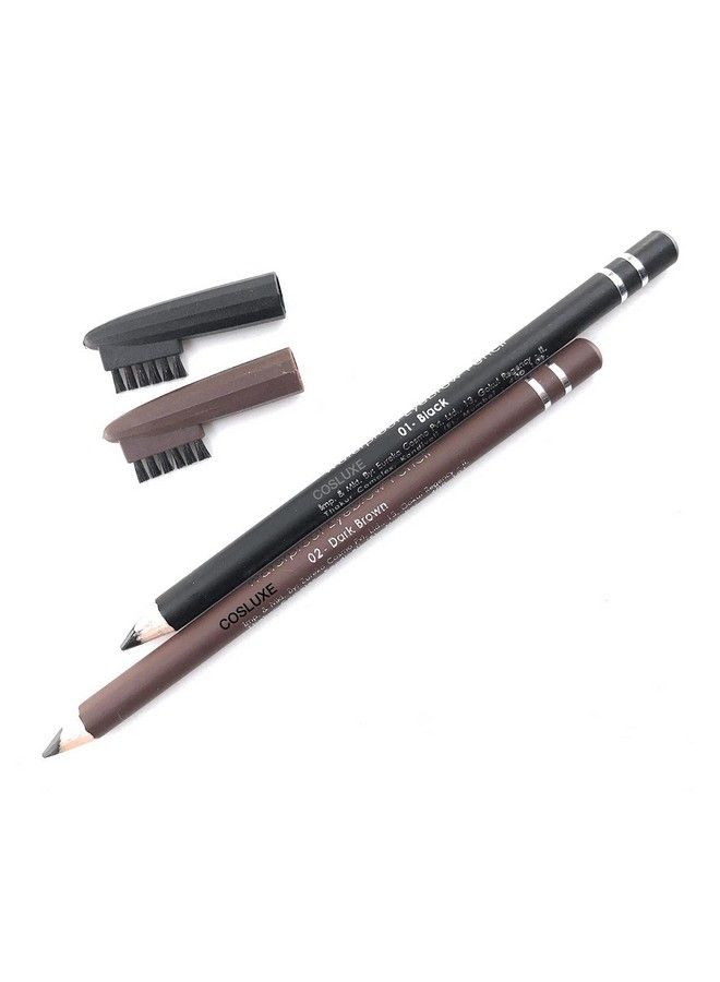 COSLUXE Professional Longlasting Waterproof Eyebrow Pencil With Brush ((Dark Brown))  - Image 1