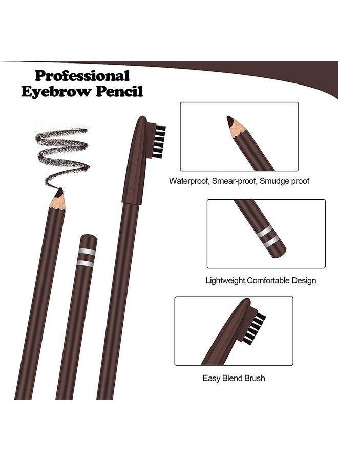 COSLUXE Professional Longlasting Waterproof Eyebrow Pencil With Brush ((Dark Brown))  - Image 3