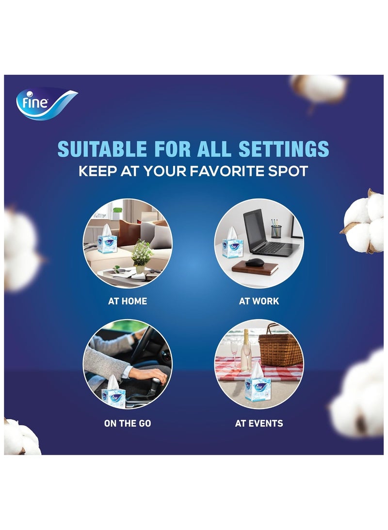 فاين مناديل وجه مكعبة 1 علبة تحتوي على 100 ورقة × طبقتين - Image 3