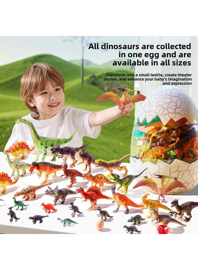 Children's Dinosaur Model Toys Can Receive Dinosaur Eggs Poultry Marine Dinosaur Animal World Model Toys 4-6-Color:Ranch Poultry 50-piece Set - Image 4