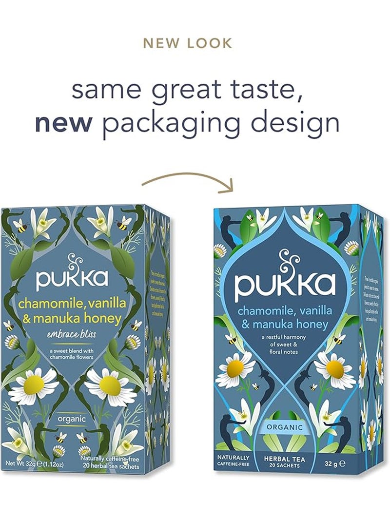 Pukka شاي الأعشاب العضوي من باكا، البابونج، الفانيليا وعسل مانوكا، 20 كيس شاي - Image 2