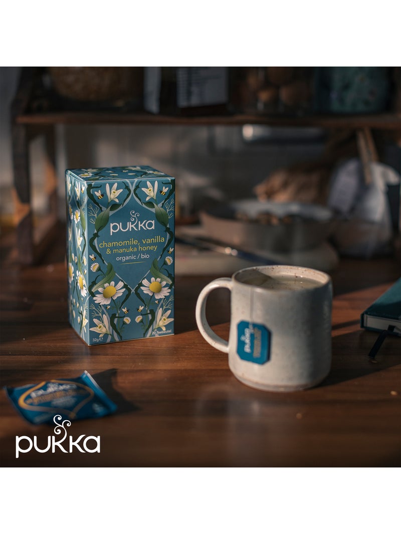 Pukka شاي الأعشاب العضوي من باكا، البابونج، الفانيليا وعسل مانوكا، 20 كيس شاي - Image 3