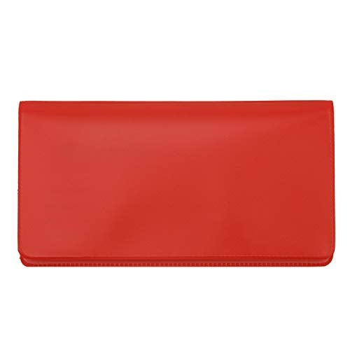CAROUSELCHECKS Red Vinyl Checkbook Cover, Top Tear Personal Vinyl Checkbook Cover - Image 1