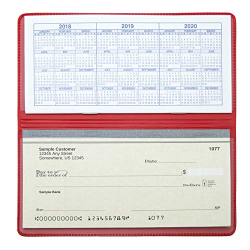 CAROUSELCHECKS Red Vinyl Checkbook Cover, Top Tear Personal Vinyl Checkbook Cover - Image 2