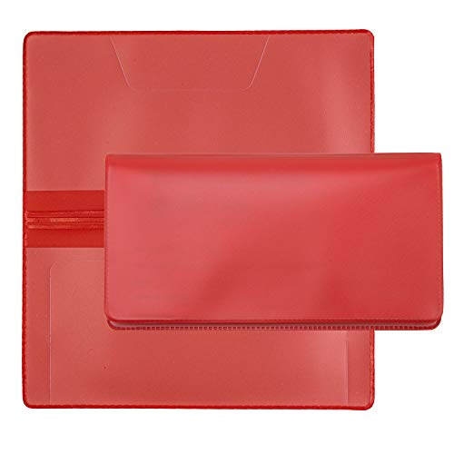 CAROUSELCHECKS Red Vinyl Checkbook Cover, Top Tear Personal Vinyl Checkbook Cover - Image 3