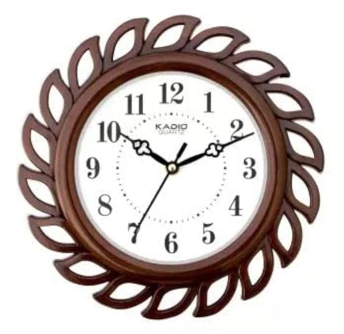 ANALOG 24.5 CM X 24.5 CM WALL CLOCK (BROWN, WITH GLASS, STANDARD)