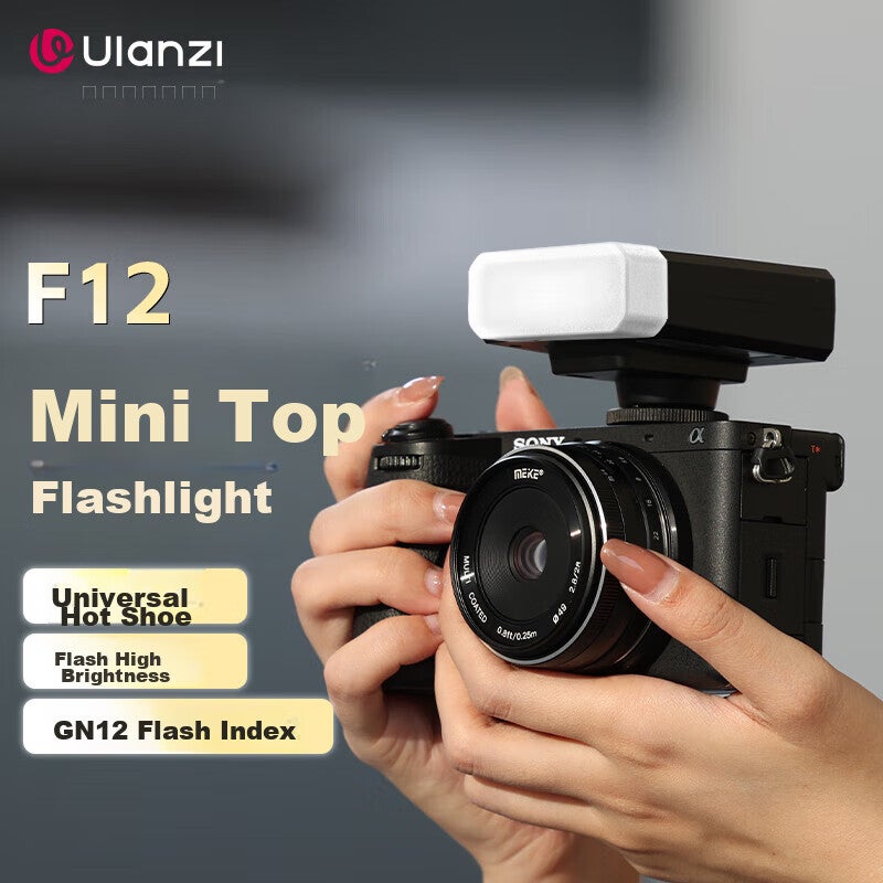 JD Jing Zao Ulanzi F12 Mini Hot Shoe Flash Softbox Kit, Sony External Flash, Pocket Light, Photography Fill Light, Universal Lithium Battery, Canon Hot Shoe Light - Image 1