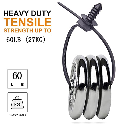 Niteguy 160Pcs Universal Nylon Push Mount Cable Zip Tie, Self Locking Cable Strap,Heavy Duty Nylon Push Mount Self Locking UV Resistant,5 Most Popular Sizes,for Indoor Wire Tying Construction Auto ect - Image 5