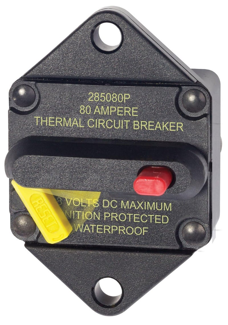 Blue Sea Systems 7086 285 Series Thermal Circuit Breakers, Panel Mount, 48V DC, 80A - Image 5