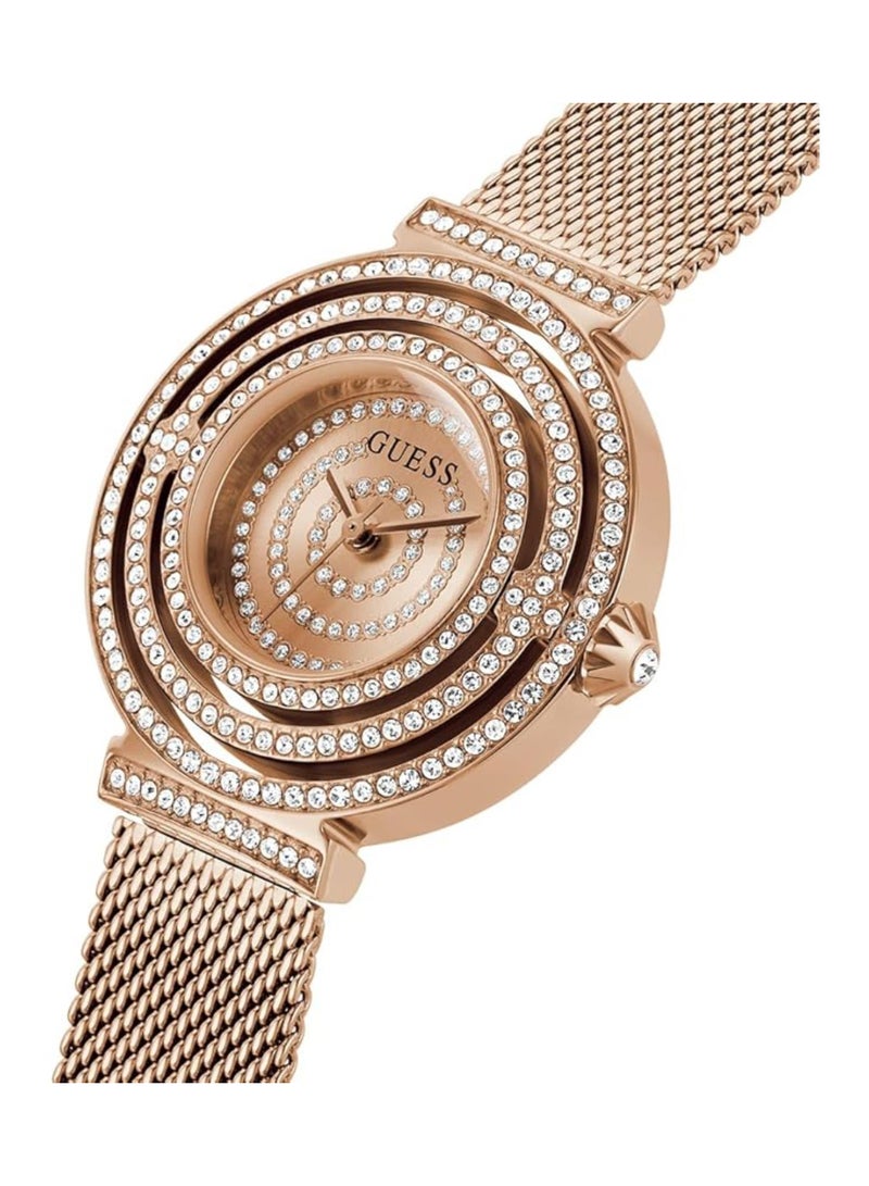 GUESS Women's Mesh Analog Rose Gold Tone Case Quartz Watch - GW0550L3 - Image 2