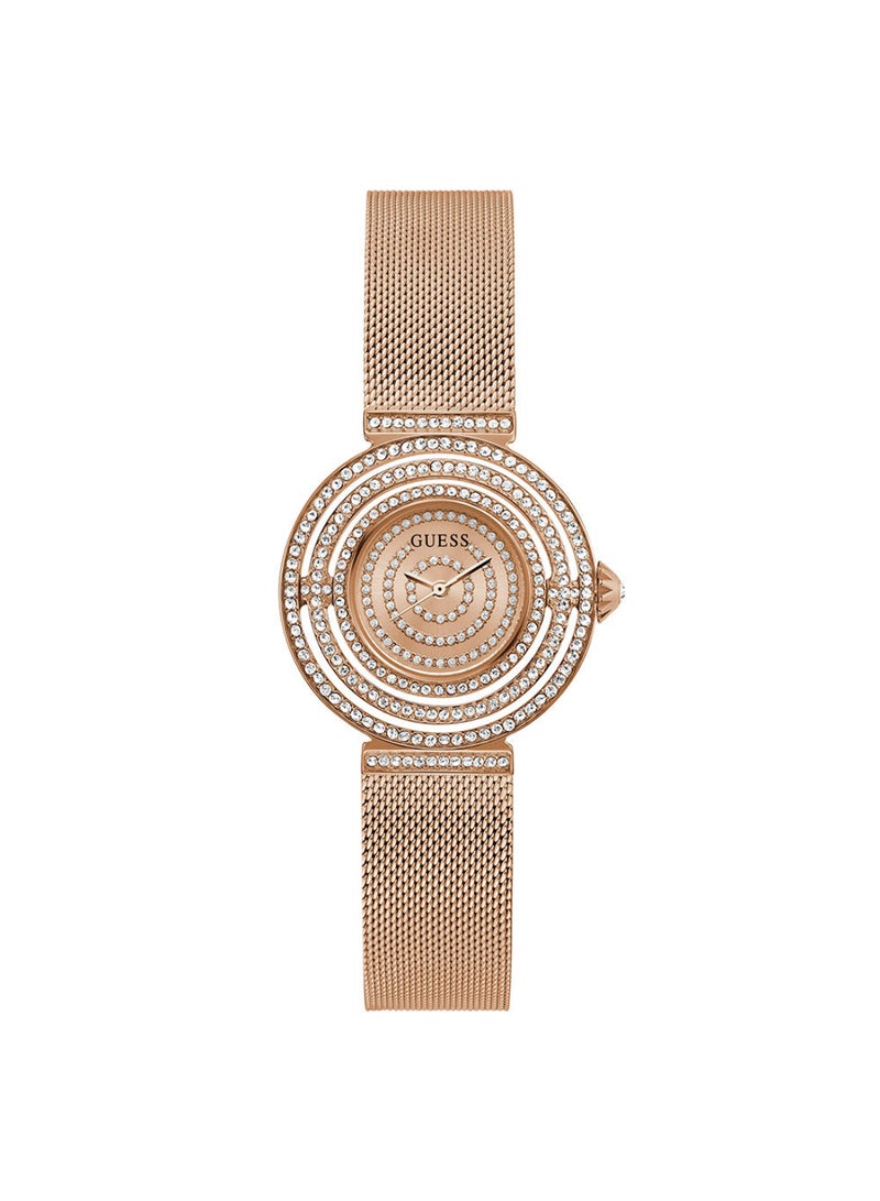 GUESS Women's Mesh Analog Rose Gold Tone Case Quartz Watch - GW0550L3 - Image 1