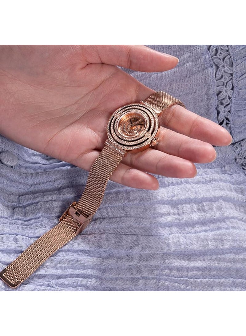 GUESS Women's Mesh Analog Rose Gold Tone Case Quartz Watch - GW0550L3 - Image 5