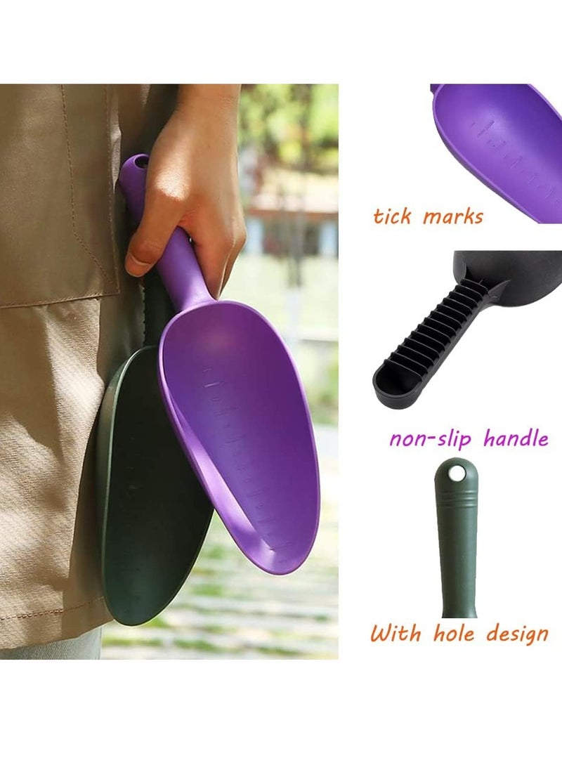 Oasisgalore - Plastic Garden Shovel Hand Trowel Tool, Digging Planting Kids Beach Sand Toys Pet Food Scoop 2 Pcs - Image 1