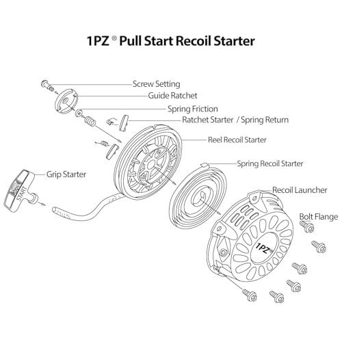 1PZ 2QX-SG6 Recoil Starter Pull Start Replacement for Honda GX340 GX390 GX610 GX620 11hp 13hp 28400-ZEE3-W01ZA Generator Replaces - Image 4