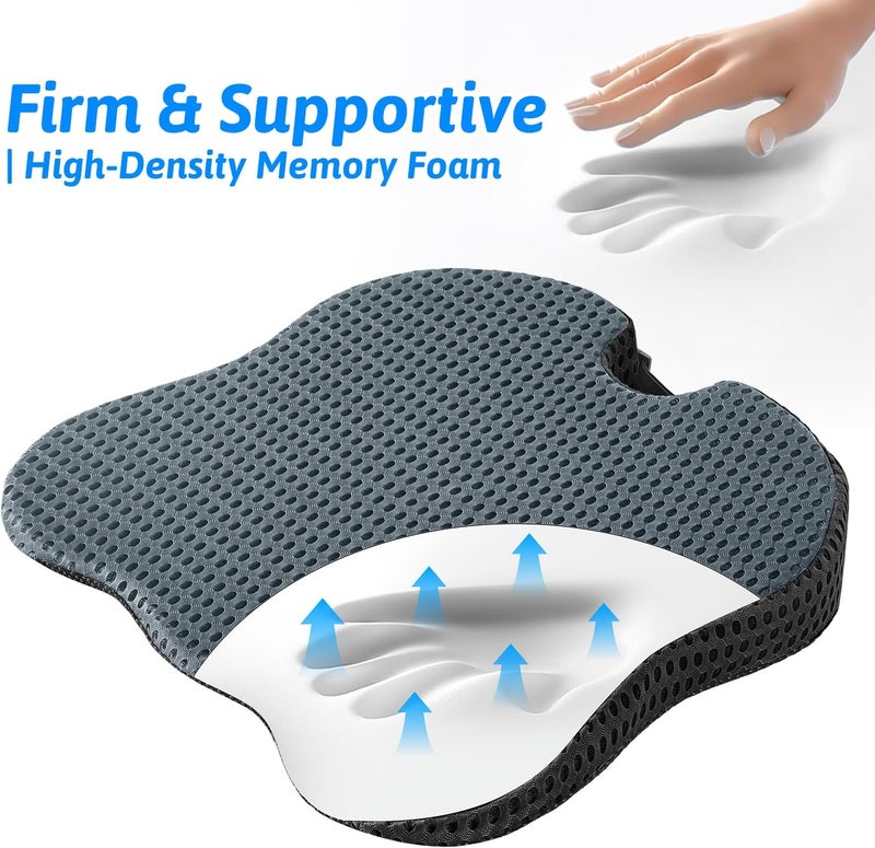 Wedge Seat Cushion for Driving Broaden Vision by Raised Back- Soft Dense Memory Foam Seat Cushion for Seat Driver/Passenger Offer Comfort and Relief for Sciatica,Hip,and Coccyx Pain (Gray) - Image 4