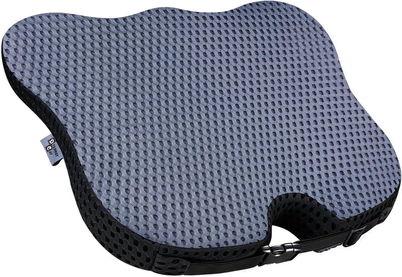 Wedge Seat Cushion for Driving Broaden Vision by Raised Back- Soft Dense Memory Foam Seat Cushion for Seat Driver/Passenger Offer Comfort and Relief for Sciatica,Hip,and Coccyx Pain (Gray) - Image 1