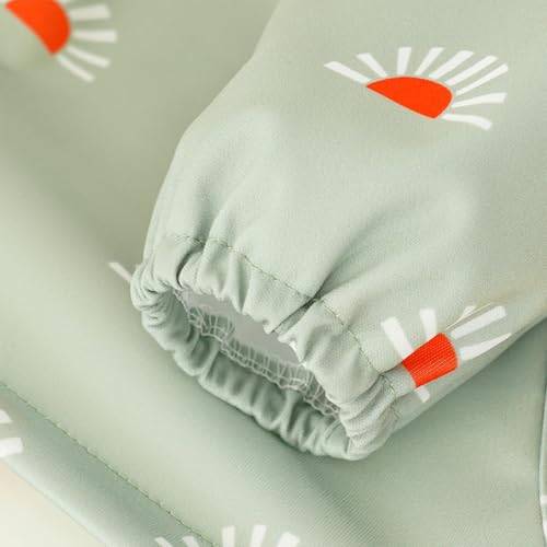 CoolaPeach 2Set Feeding Bibs Long Sleeve Baby Bib - Mess-Proof Feeding Bibs for Babies - Adjustable, Waterproof, and Highchair/Table Attachment,Fits Ages 6-24 Months(Sunflower) - Image 5