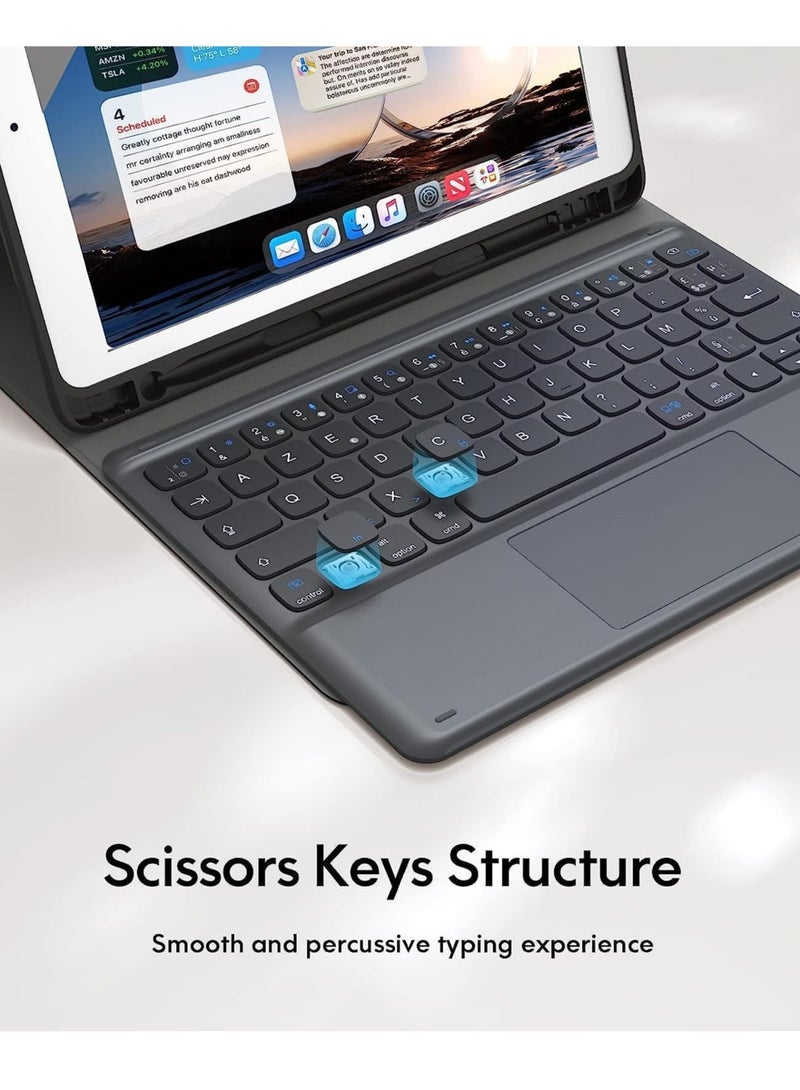 ELTRAZONE iPad Keyboard 9th Generation, Keyboard for iPad 8th Generation/7th Gen 10.2 Inch, Smart Trackpad, Wireless with Pencil Holder, Flip Stand Keyboard Case for iPad 9th/8th/7th - Image 5