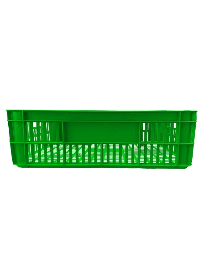Ethic Solutions 3pcs of Plastic Storage Bakery Crate Box 590×450×170 mm 45L Stackable Heavy Duty Reinforced Walls Anti-Slip Base for Home Industrial Commercial Delivery – Green - Image 2