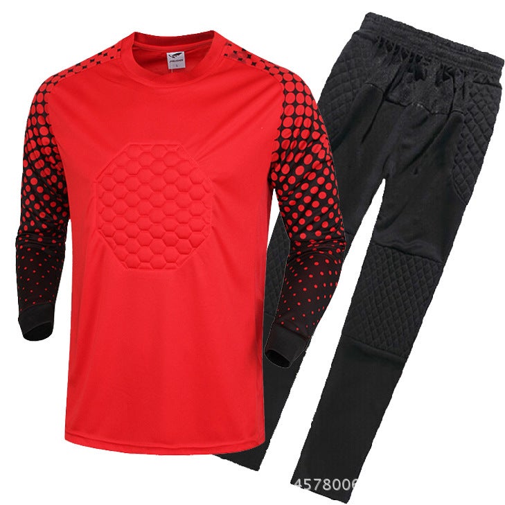 Generic Authentic Goalkeeper Suit Adult Child Thickened Sponge Protection Red Top Trousers